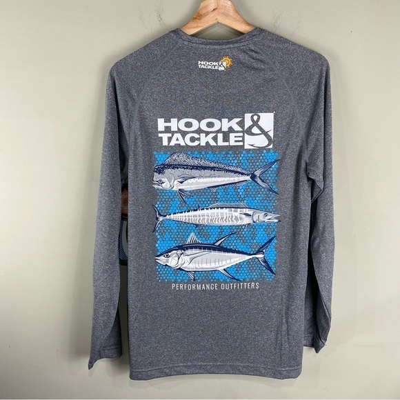Hook‎ & Tackle: Men's Performance Fishing Boating SPF Shirt Top Small (NWT) - Picture 6 of 7